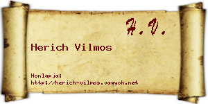 Herich Vilmos névjegykártya